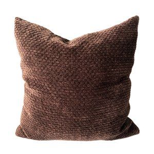 BRUSHED VELVETEEN PILLOW CHOCOLATE BROWN 17"